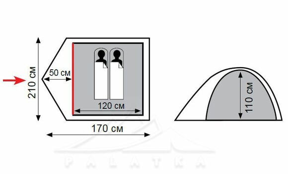 Двухместная палатка Totem Trek 2 (v2) (UTTT-021) изображение 2