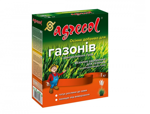 Осеннее удобрение для газонов 0-8-30 1кг Agrecol 30255