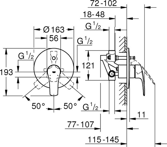 Змішувач для ванни Grohe Eurosmart (86930) (33305003) фото 4