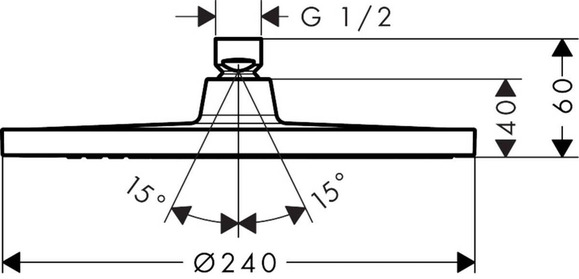 Верхний душ HANSGROHE Crometta E 240 1jet EcoSmart (26727000) изображение 2