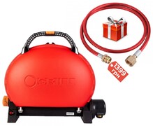Портативний переносний газовий гриль O-GRILL 500, червоний + шланг у подарунок! (o-grill_500_red)