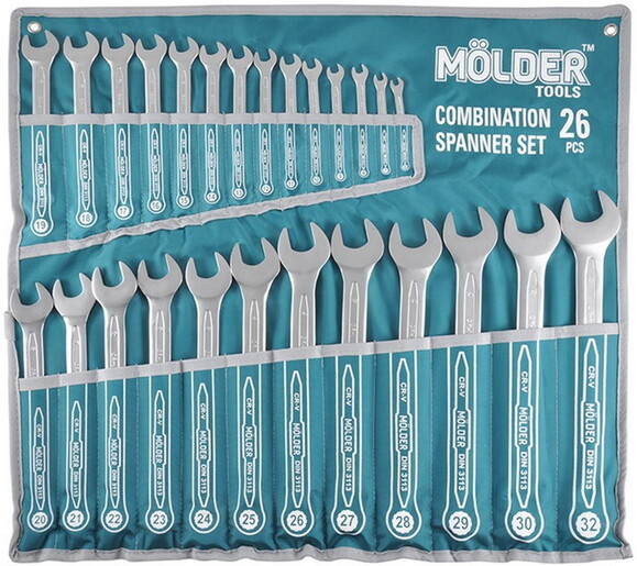 Набір ключів Molder CR-V, 6-32 мм, 26 шт (MT58126)