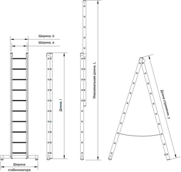 Алюминиевая двухсекционная лестница Техпром 5209 2х9 изображение 4