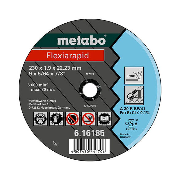 Отрезной круг METABO Flexiarapid Inox 230 мм (616185000)