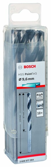 Сверло по металлу Bosch PointTeQ HSS 9.6х133 мм, 10 шт. (2608577264) изображение 2