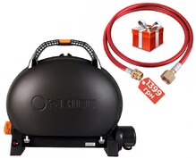 Портативний переносний газовий гриль O-GRILL 500, чорний + шланг у подарунок! (o-grill_500_black)