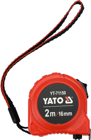 Рулетка Yato (YT-71150) 2 м x 16 мм, стальной лентой, нейлоновым покрытием, двойной блокировкой изображение 2