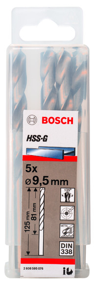 Набір свердел Bosch HSS-G 9.5мм (2608595076) 5 шт