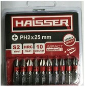 Набір біт Haisser PH2х25 мм, 10 шт. (81295)