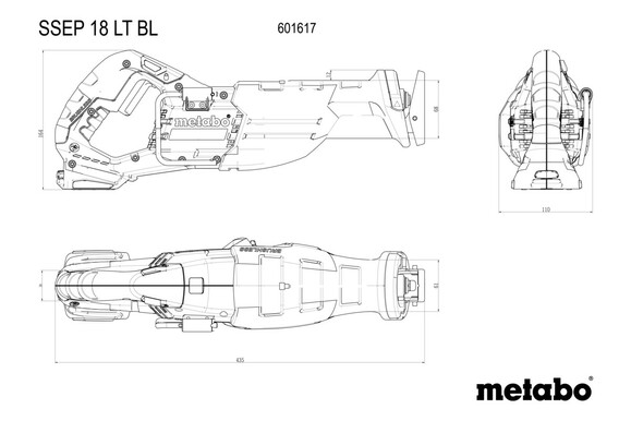Акумуляторна шабельна пилка Metabo SSEP 18 LT BL (601617850) (без АКБ та ЗП) фото 6