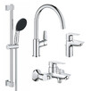 Комплект смесителей для ванной комнаты и кухни Grohe QuickFix StartEdge 3 в 1 (UA202501SK) (CV030625)
