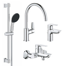 Комплект змішувачів для ванної кімнати та кухні Grohe QuickFix StartEdge (UA202501SK) (CV030625)