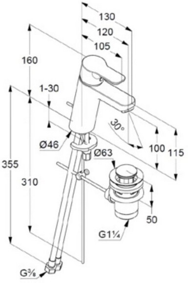 Змішувач для раковини Kludi Pure&Easy 372909165 фото 2