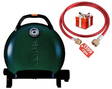 Портативный переносной газовый гриль O-GRILL 600T, зеленый + шланг в подарок! (o-grill_600T_green)