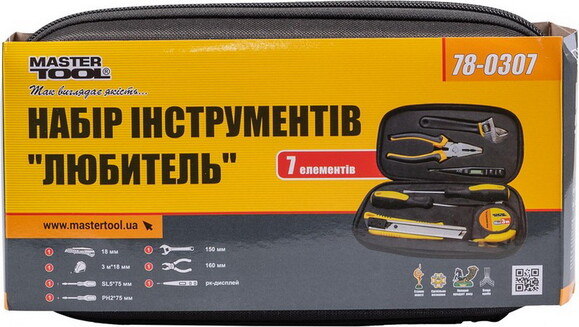 Набор инструмента MASTERTOOL Любитель, 7 элементов (78-0307) изображение 2