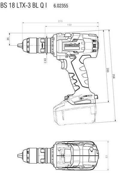 Дрель-шуруповерт Metabo BS 18 LTX-3 BL Q I (602355620) изображение 5