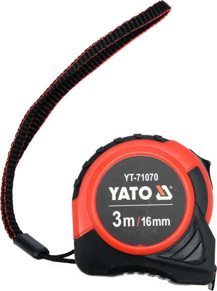 Рулетка Yato (YT-71070) 3 м x 16 мм, стальной лентой, нейлоновым покрытием изображение 2
