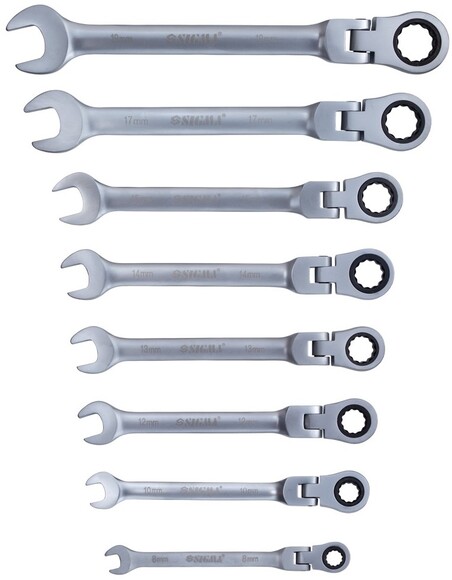 Ключи рожково-накидные трещоточные с шарниром Sigma satine (6010621) изображение 2