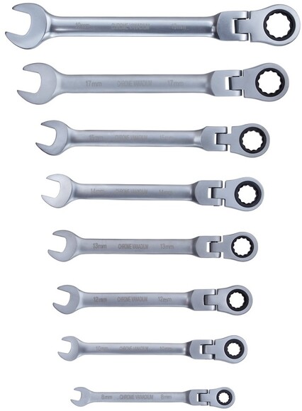 Ключи рожково-накидные трещоточные с шарниром Sigma satine (6010621) изображение 3