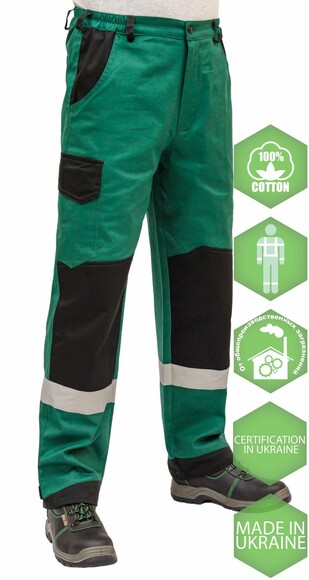Рабочие брюки Free Work Алекс зелено-черные р.48-50/3-4/M (61996) изображение 5