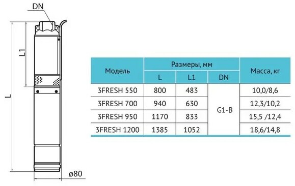 Свердловинний насос Rudes 3FRESH 950 + муфта (4820224010403) фото 3