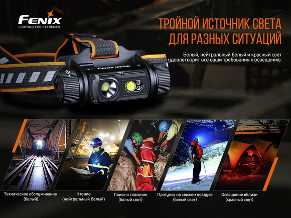 Ліхтар налобний Fenix HM70R + ліхтар ручний Fenix E-LITE фото 7