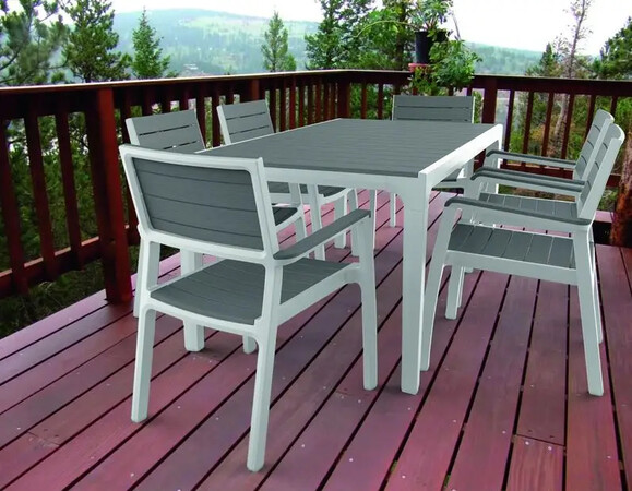 Стол для сада Keter Harmony Table, белый/серый (236051) изображение 3