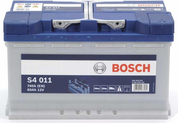 Автомобильный аккумулятор Bosch S4 12В, 80 Ач, 740 A (0092S40110)