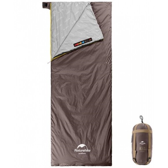 Спальный мешок Naturehike Summer LW180 NH21MSD09 левый, XL (коричневый) (6927595777985-L) изображение 2