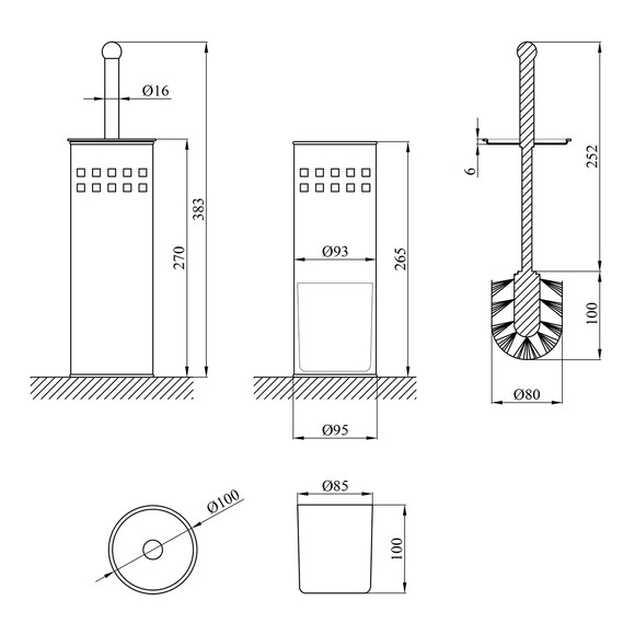 Ершик для унитаза Kroner KRM Rizze-ACC321-1 (CV022909) изображение 3