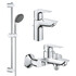 Набір змішувачів для ванної кімнати Grohe QuickFix StartEdge S-Size 3 в 1 (UA202501SQ) (CV030626)