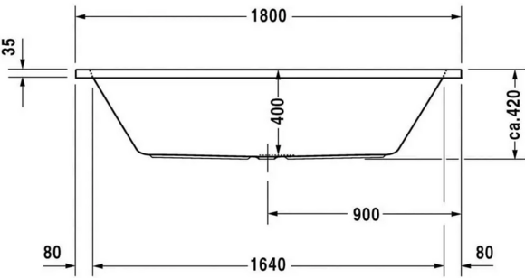 Ванна прямоугольная DURAVIT D-CODE, 180х80 см (700101000000000) изображение 3