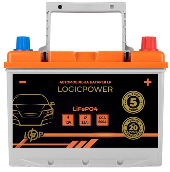 Автомобільний акумулятор Logicpower LiFePO4 BMS 600 А, 12.8В, 32 Аг (24763)