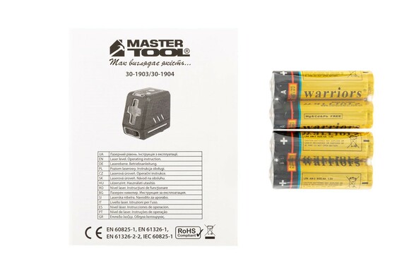 Уровень лазерный MASTERTOOL, 30 м ±0.3 мм/м, 2 головки, 510 нм (30-1904) изображение 9