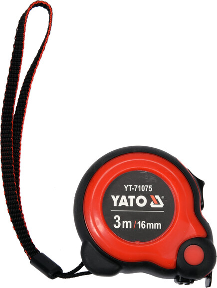 Рулетка Yato (YT-71075) 3 м x 16 мм, стальной лентой, нейлоновым покрытием, двойной блокировкой изображение 2