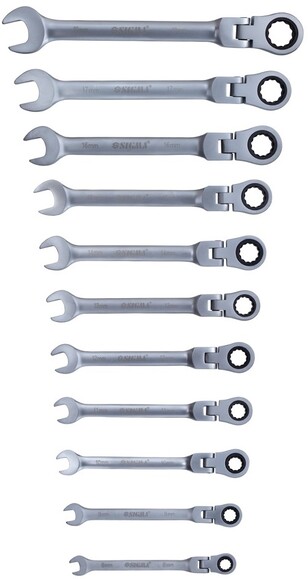 Ключи рожково-накидные трещоточные с шарниром Sigma satine (6010631) изображение 2
