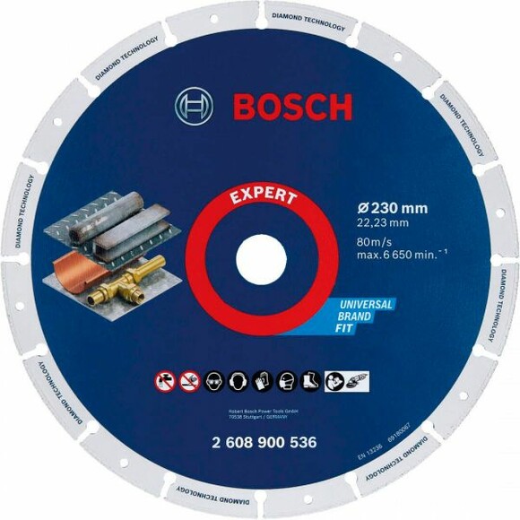 Алмазний диск по металу Bosch Expert for Metal, 230x22,23 мм (2608900536)