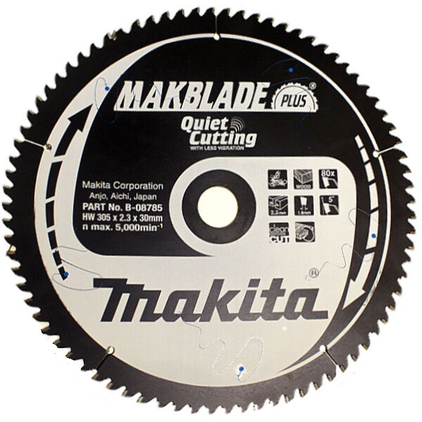 

Пильный диск Makita MAKBlade Plus по дереву 305x30 80T (B-08785)