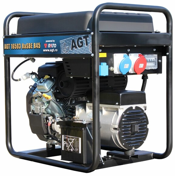 Бензиновий генератор AGT 16503 RaSBE R45 (PFAGT16503RAER45) 220/380В фото 2