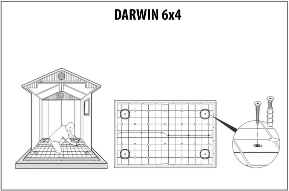 Садовий будиночок Keter Darwin 6x4 (190х121 см), сірий (249363) фото 4