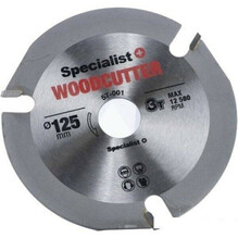 Диск отрезной по дереву Specialist+ WOODCUTTER 125x22 мм (57-001)