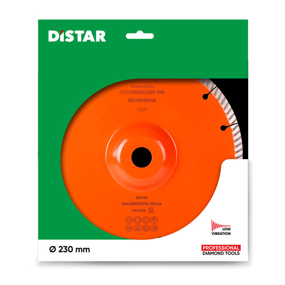 Диск алмазный отрезной Distar 1A1R Turbo 230x2.3x9x22.23/F Laser CTH (30216032019) изображение 6