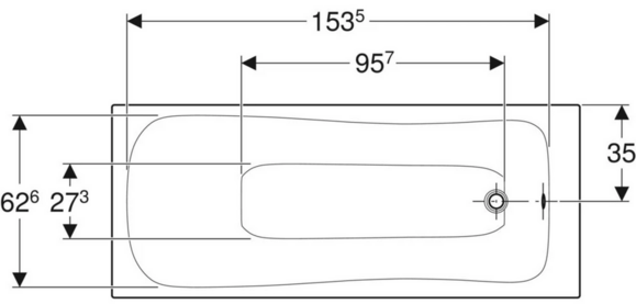 Ванна акриловая GEBERIT SELNOVA, 170х70 см, с ножками (554.284.01.1) изображение 2