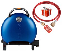 Портативний переносний газовий гриль O-GRILL 600T, синій + шланг у подарунок! (o-grill_600T_blue)