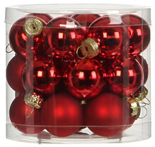 Набір ялинкових іграшок House of Seasons H&S, 2.5 см, 24 шт. (червоний) (8718861800067)