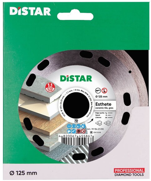 Алмазный диск Distar 1A1R 125x1,1x8x22,23 Esthete (11115421010) изображение 5