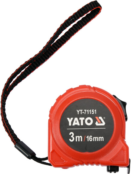Рулетка Yato (YT-71151) 3 м x 16 мм, стальной лентой, нейлоновым покрытием, двойной блокировкой изображение 2