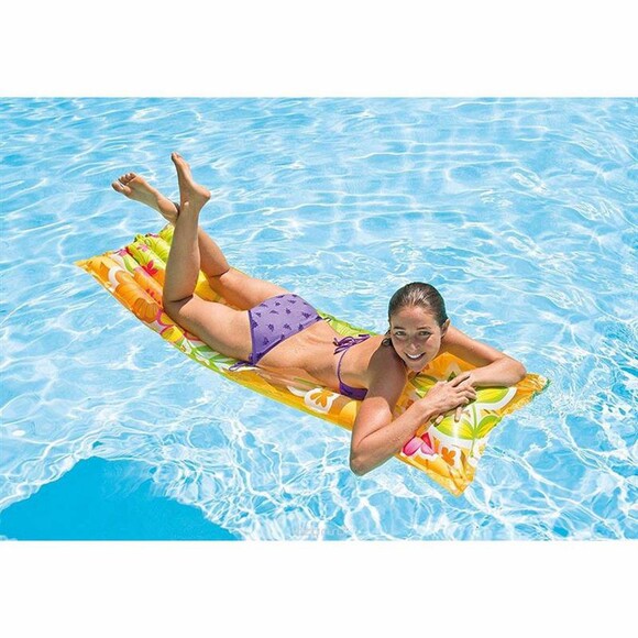 Пляжний надувний матрац для плавання Intex Помаранчевий Fashion Mats 183х69см (59720-1) фото 2