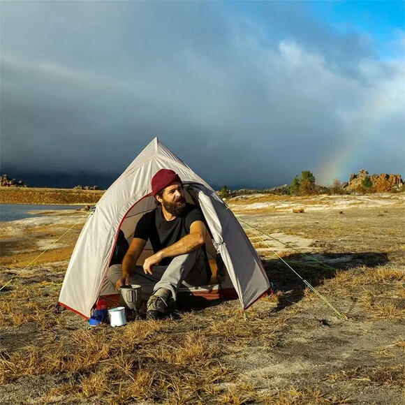 Палатка облегченная одноместная Naturehike Сloud Up 1 Updated NH18T010-T серая изображение 2