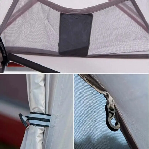 Палатка облегченная одноместная Naturehike Сloud Up 1 Updated NH18T010-T серая изображение 3